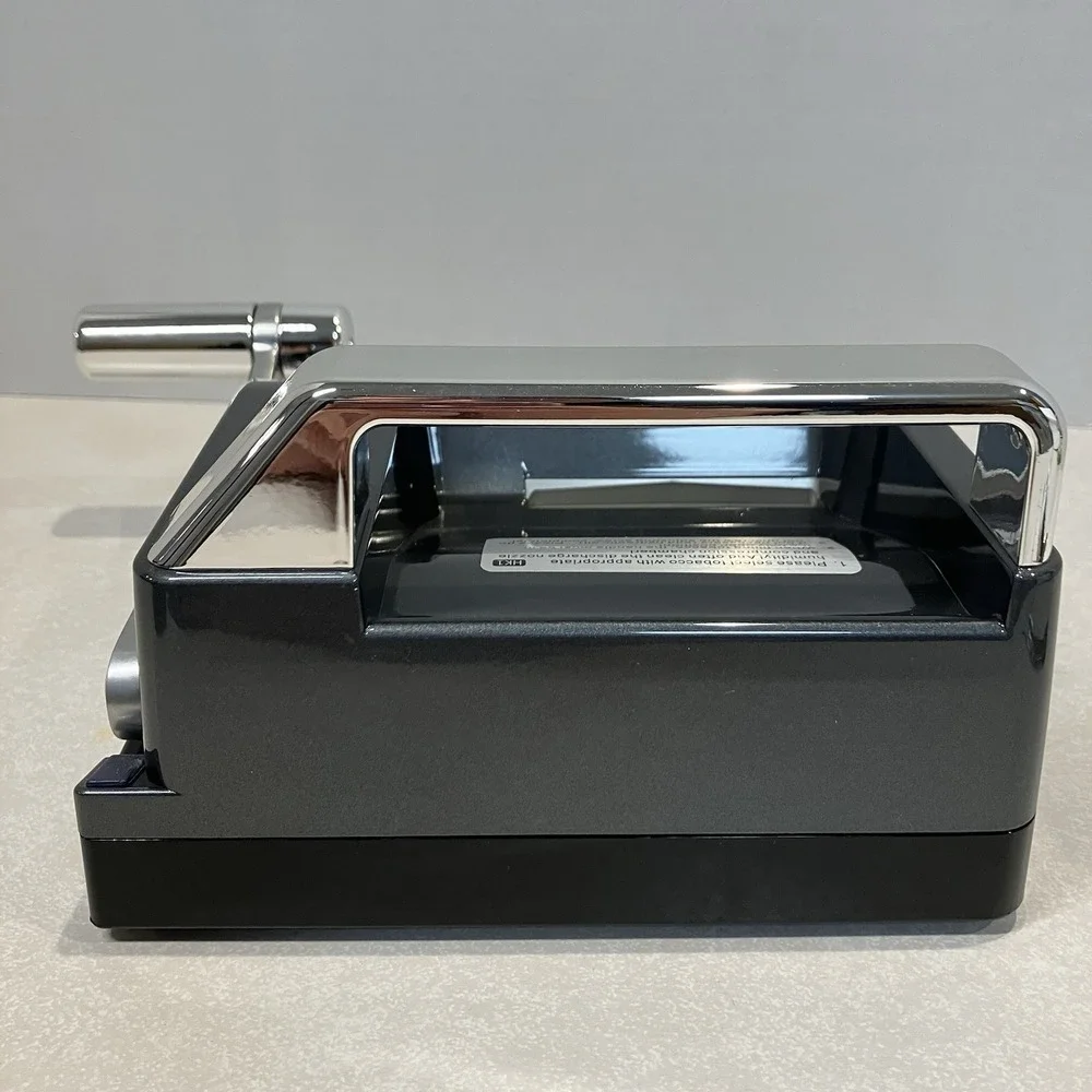 NOB Hawk-Matic HK-1 Manual Cigarette Injector Machine Charcoal Gray Chrome